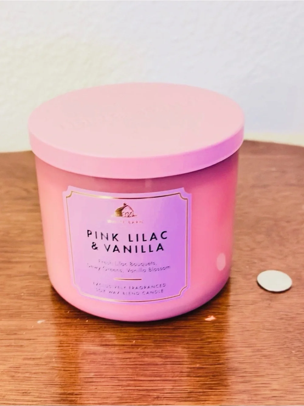 Bath & Body Works Pink Lilac & Vanilla 3-Wick Candle - Pink
